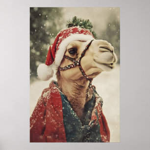Christmas Camel Print, Funny Holiday Wall Art