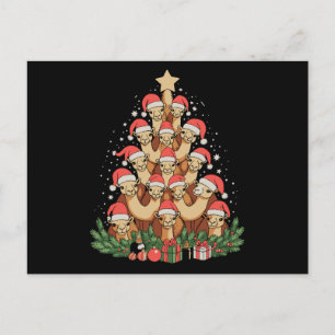 Christmas Camel Tree Xmas Family Holiday Season Postcard