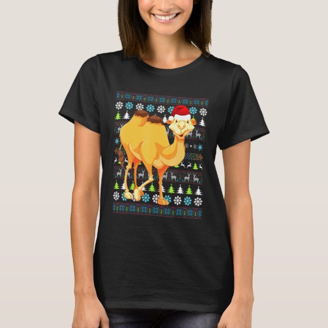 Christmas Camel Ugly Sweater Santa Claus Xmas Fami (Front)