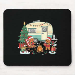 Christmas Camng Gingerbread Campfire Tree Santa Ha Mouse Pad