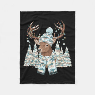 Christmas Camo Hunting Reindeer Pajamas With Deer  Fleece Blanket