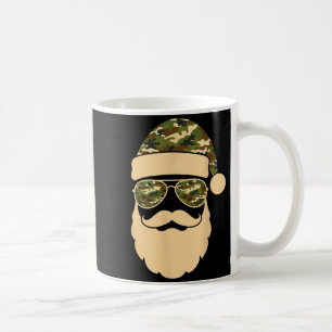 Christmas Camo Santa Sungles Hat Beard Cool Milita Coffee Mug