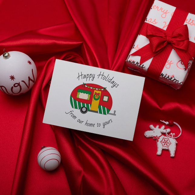 Christmas Camp Trailer Customisable Greeting Card (Creator Uploaded)