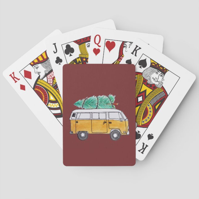 Christmas Campervan Playing Cards (Back)