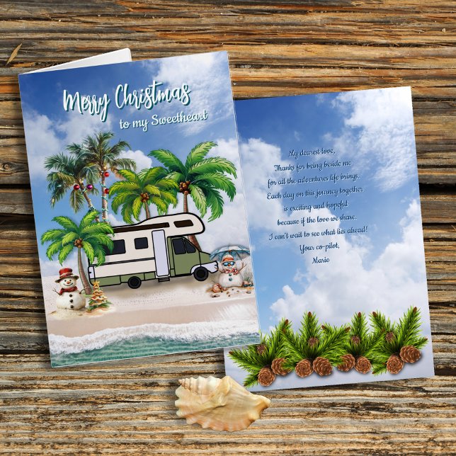 Christmas Camping Couple Love Message Card (Creator Uploaded)