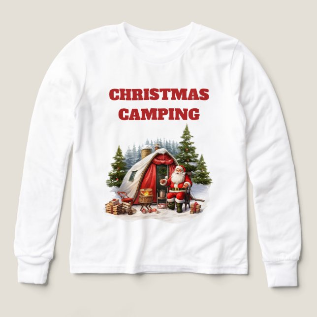 Christmas Camping Girls Long Sleeve  (Design Front)
