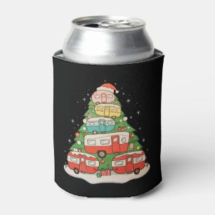 Christmas Camping RV Xmas Tree Holiday Season Can Cooler