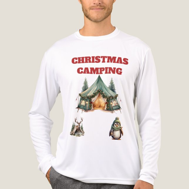 Christmas Camping Tri-Blend Long Sleeve Tee  (Front)