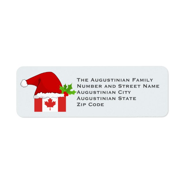Christmas CANADA Patriotic Flag Return Address (Front)