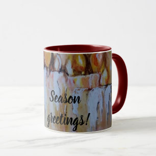 Christmas candels season greetings  mug