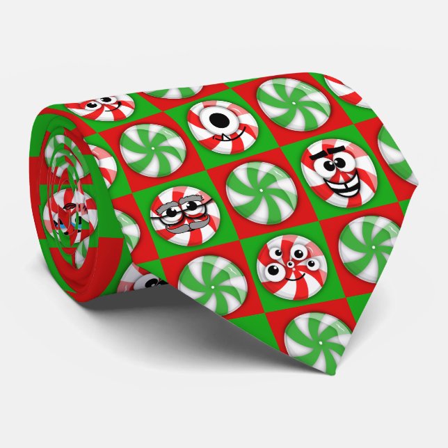 Christmas Candies Faces Tie (Rolled)