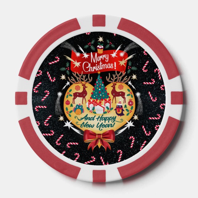 Christmas Candies Poker Chips (Front)