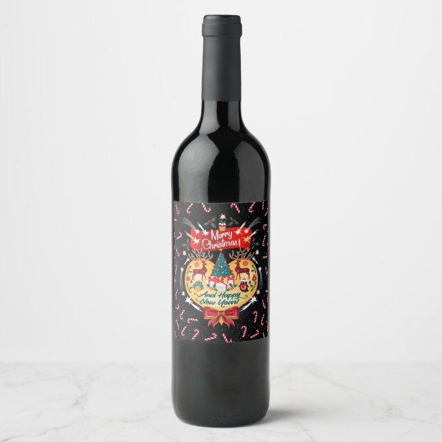 Christmas Candies Wine Label (Front)
