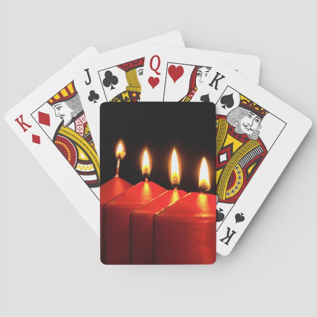 Christmas Candle Advent Wreath Playing Cards (Back)