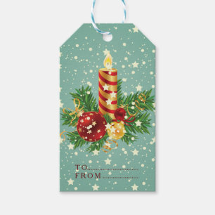 Christmas Candle And Snowflakes Template Gift Tags