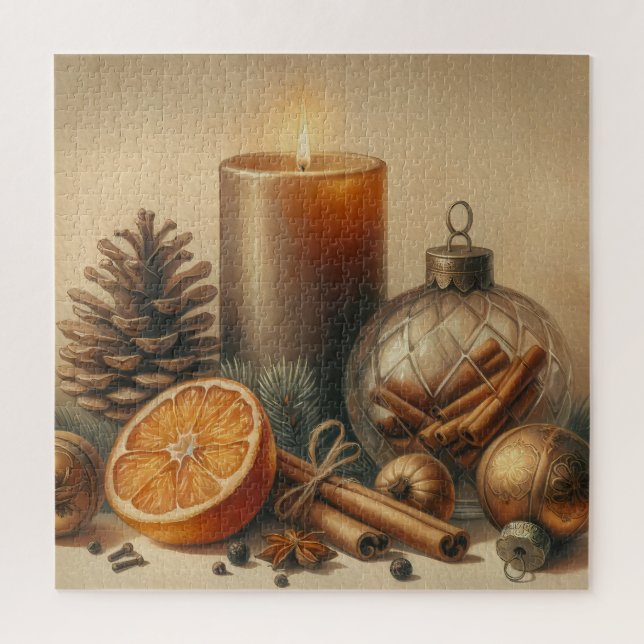 Christmas candle art jigsaw puzzle (Vertical)