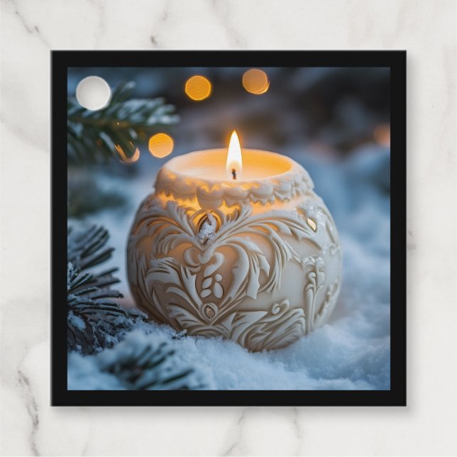 Christmas Candle Favour Tags (Front)