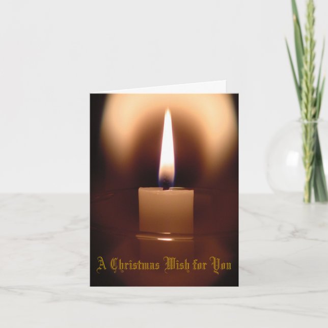 Christmas Candle Glow Holiday Card (Front)