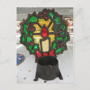 Christmas Candle Holder Postcard