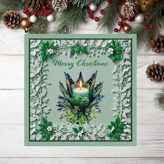 Christmas candle Magnetic Card