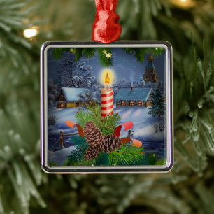 Christmas candle metal tree decoration