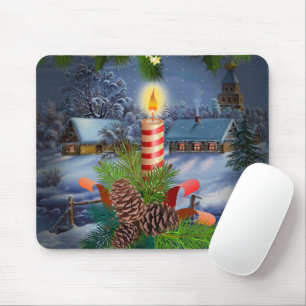 Christmas candle mouse pad