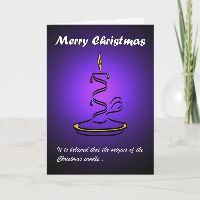 Christmas Candle (Purple) Holiday Card (Front)