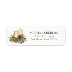 Christmas Candle Return Address Labels