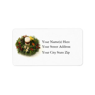 Christmas Candle Ring Address Label