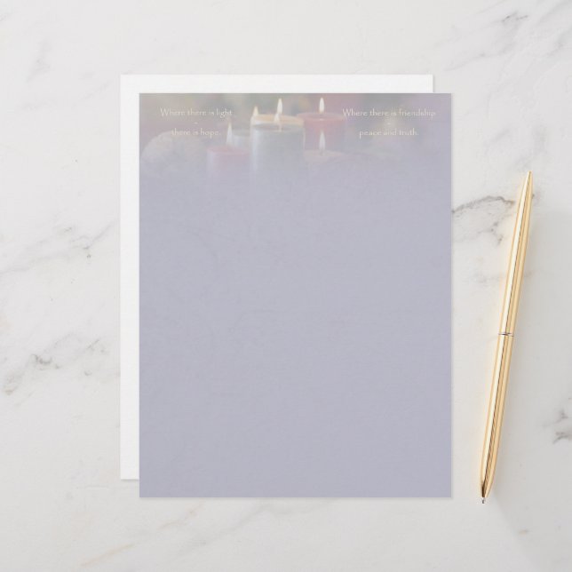 Christmas Candle Stationery (Front/Back In Situ)