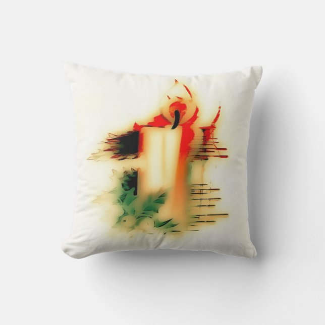 christmas candle throw pillow (Front)