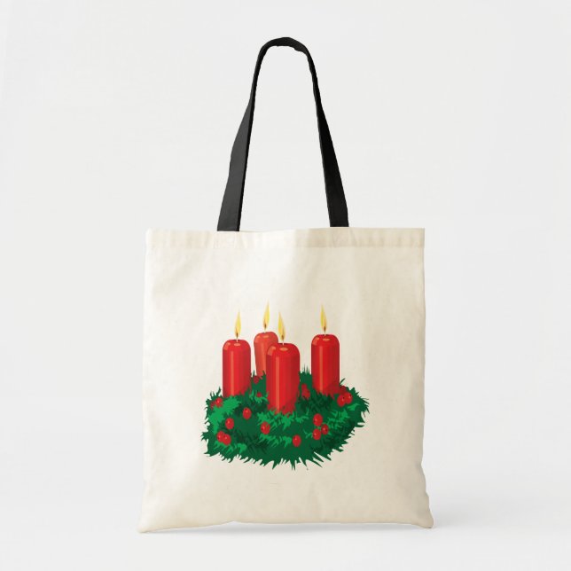 Christmas Candle Tote Bag (Front)