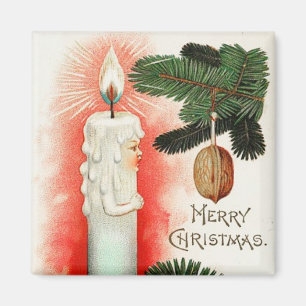 Christmas Candle Vintage Magnet
