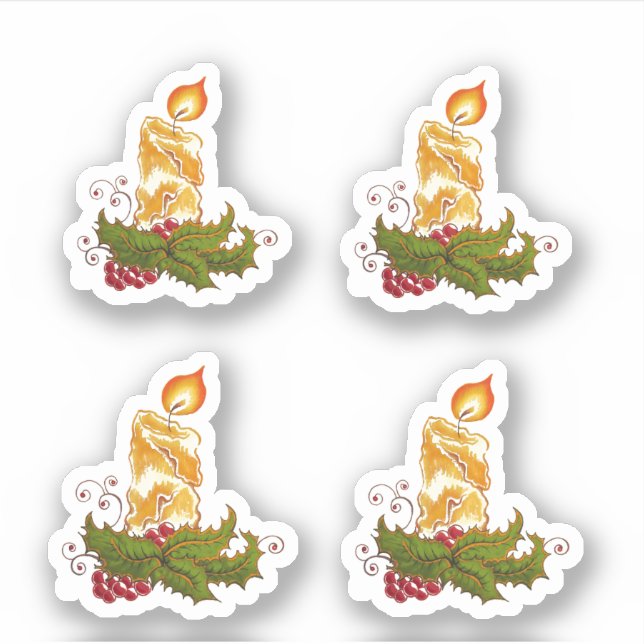 Christmas Candle Vinyl Cut sticker (Front)
