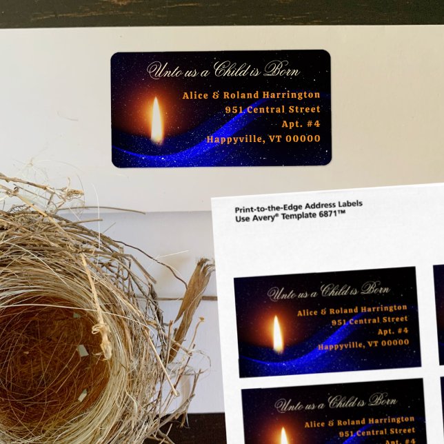 Christmas Candle Wide Return Address Labels (Creator Uploaded)
