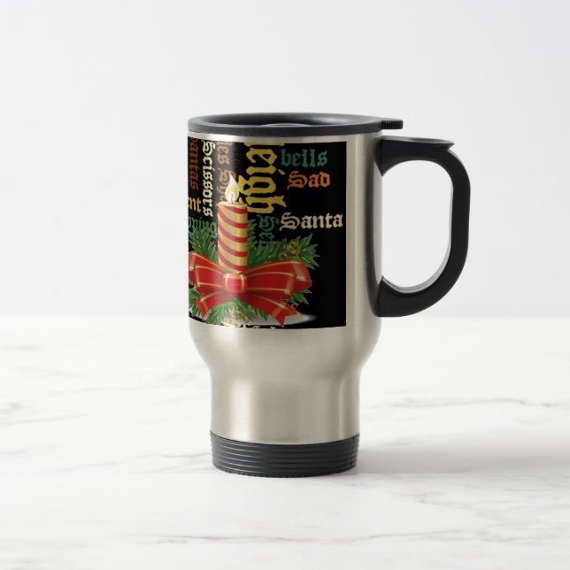 Christmas Candle Word Art Collection Travel Mug (Right)