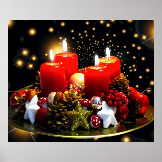 Christmas Candle Wreath Decoration (Front)