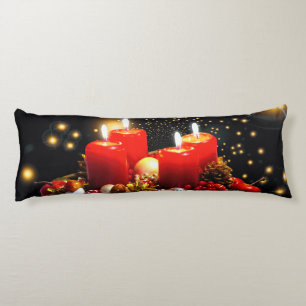 Christmas Candle Wreath Decoration Body Cushion