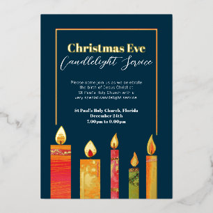 Christmas candlelight service five candles gold