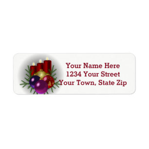 Christmas Candles Address Labels