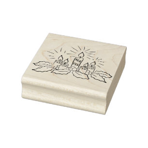 Christmas candles art stamp