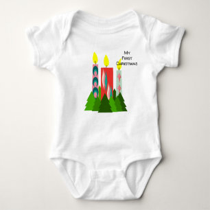 Christmas Candles  Baby Bodysuit