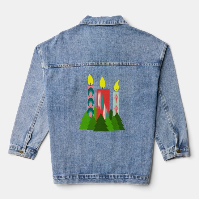 Christmas Candles Denim Jacket (Back)