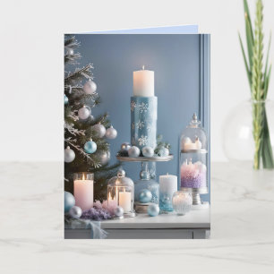 christmas candles greeting card