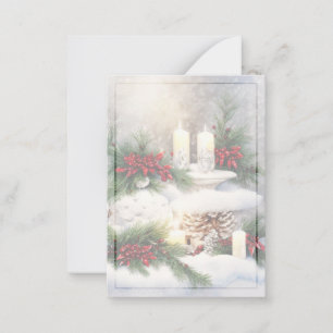 Christmas candles in snow budget mini card