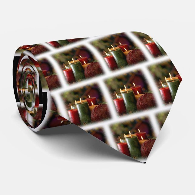Christmas Candles Men's Tie (Rolled)