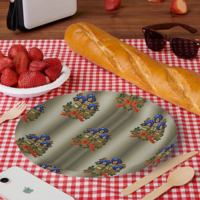 Christmas Candles Paper Plate (Picnic)