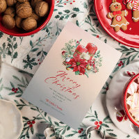 Christmas Candles & Poinsettia Bouquet