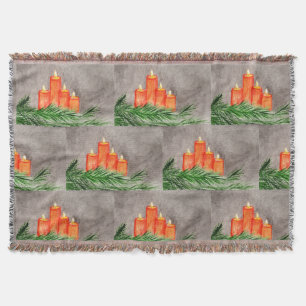 Christmas Candles Throw Blanket