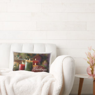 Christmas Candles Throw Pillow
